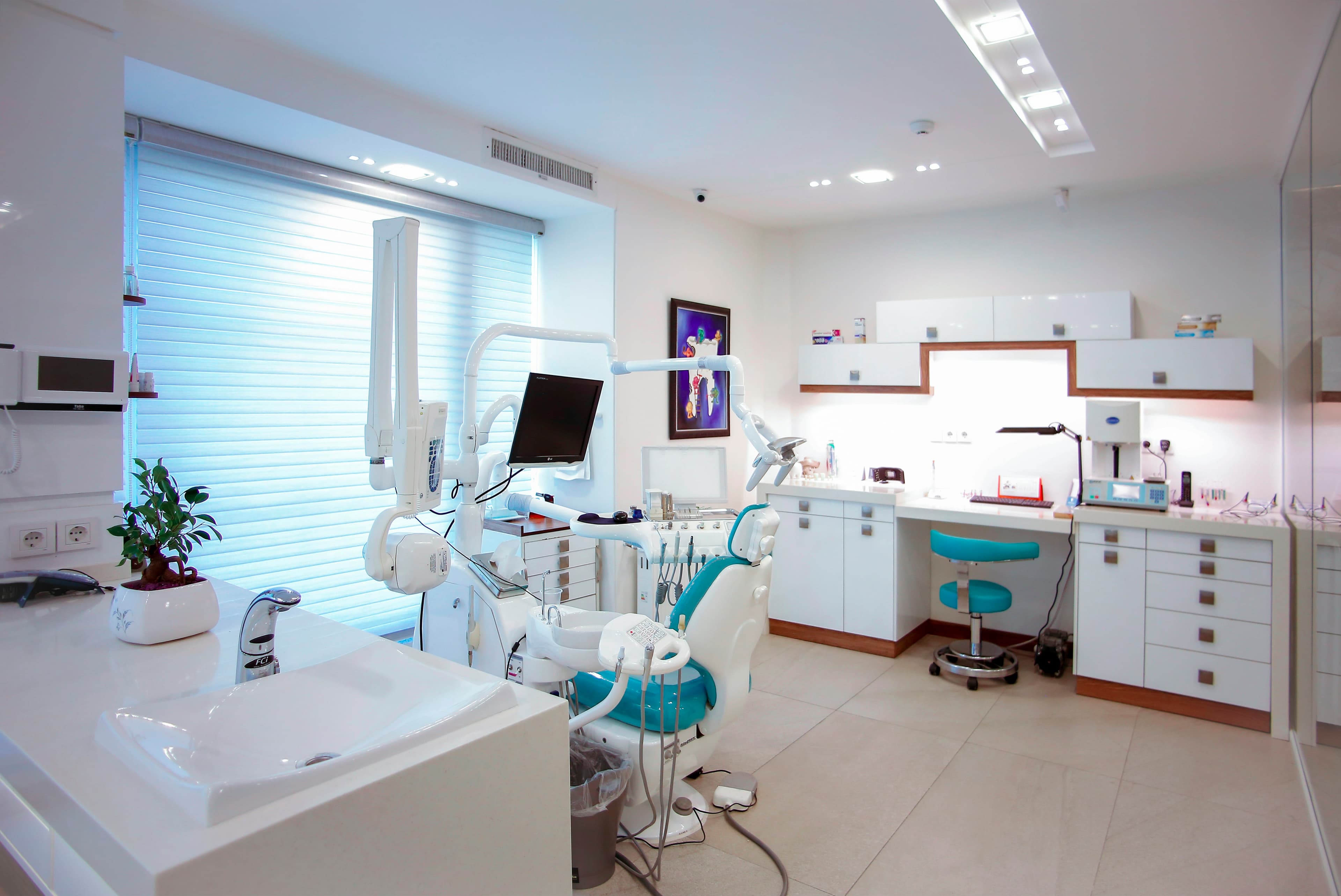 Modern, sunlit functional medicine consultation office with comfortable seating and botanical accents