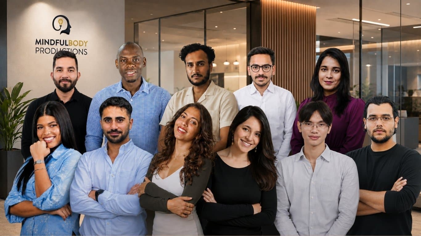 MindfulBody Productions team collaborating in a remote-first culture